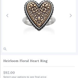 JAMES AVERY HEART RING